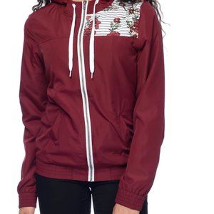 Floral Striped Lined Windbreaker